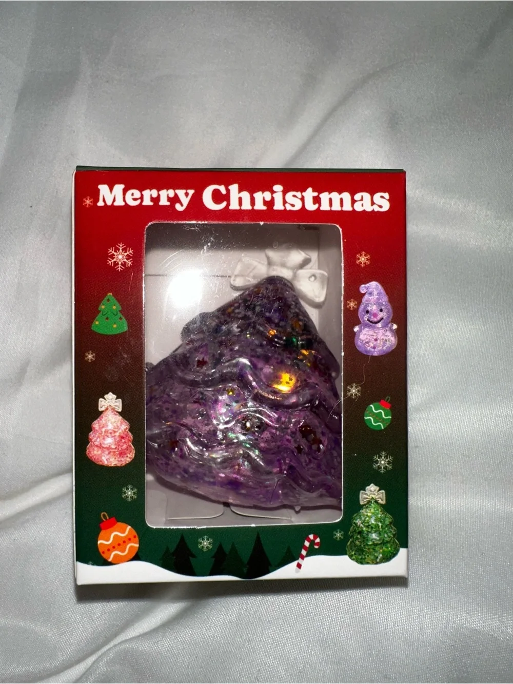 Holiday squishy Tree - Purple Glitter Christmas